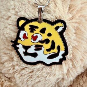 Upcycled enamel Tiger Pendant